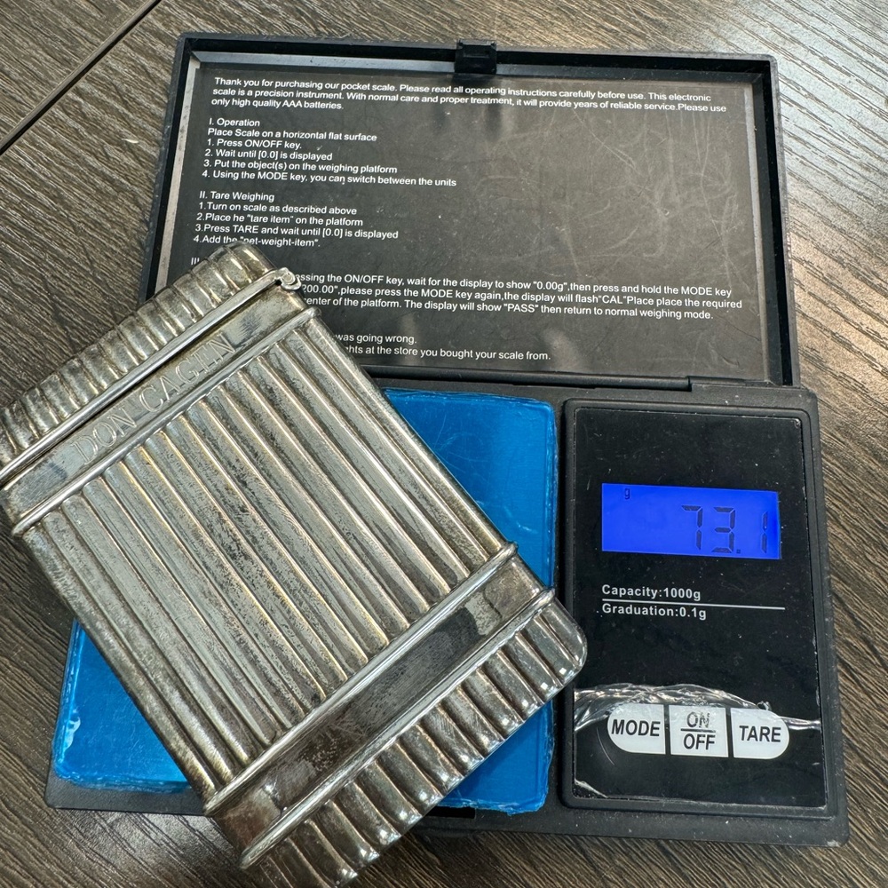 925 Sterling silver Christofle Paris vintage ribbed solid card holder - Picture 15 of 15